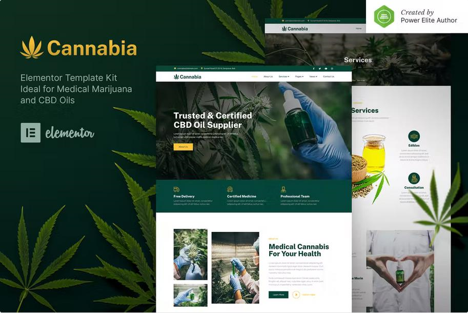 CANNABIA – MEDICAL MARIJUANA & CBD OIL ELEMENTOR TEMPLATE KIT